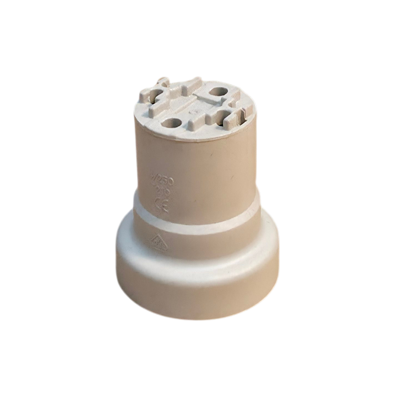Portalámparas E27 resina beige monocuerpo