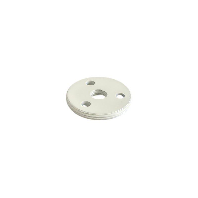 Tapa roscada Ø36x5mm M10/100 3 taladros Ø5mm blanco roto