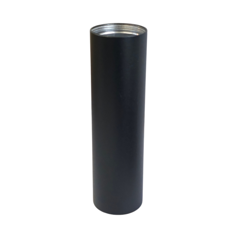 Tubo Ø40x140mm pared 2mm roscado negro texturado